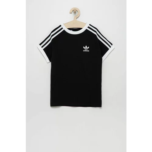 Adidas Dječja pamučna majica kratkih rukava boja: crna, s aplikacijom