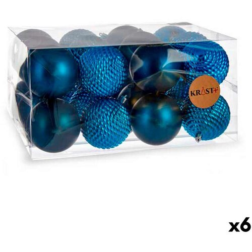  Set božićnih kuglica Plava Plastika &amp;Oslash; 8 cm (6 kom.) Slike