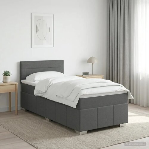  Boxspring krevet s madracem Tamnosiva 90 x 200 cm Tkanina - Tamnosiva 90 x 200 cm Dizajn linija Slike