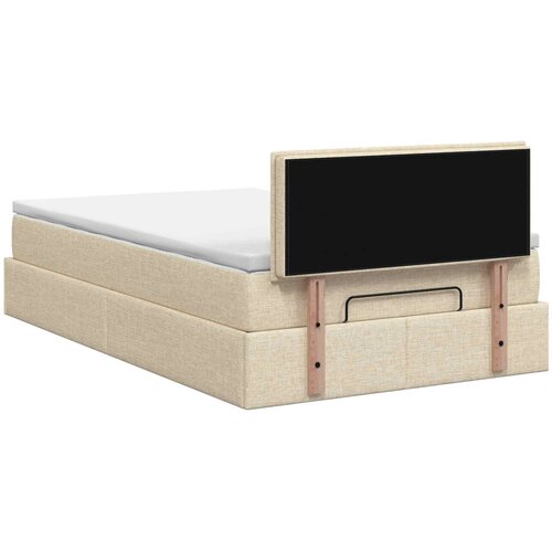  Podesivi krevet s madracem Krem 120 x 200 cm Tkanina Slike
