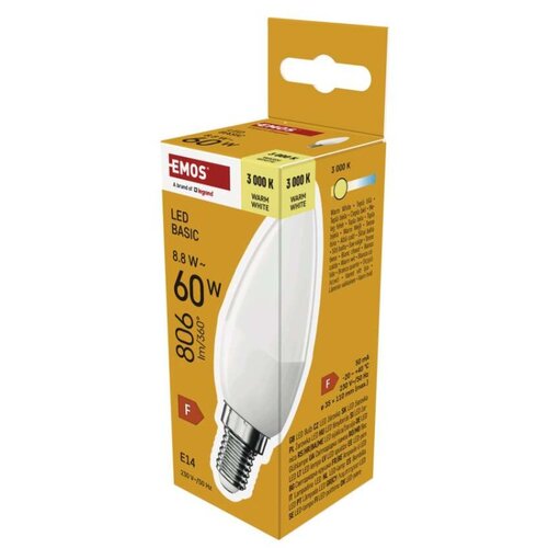  LED žarnica Basic Candle E14 / 8,8 W (60 W) / 806 lm / Toplo bel Cene