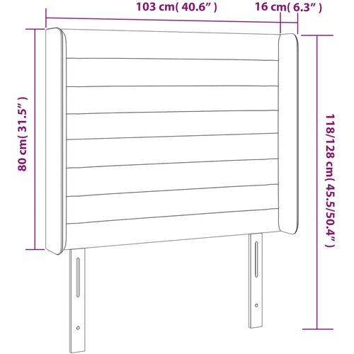  Uzglavlje s u&amp;scaron;ima plavo 103x16x118/128 cm od tkanine Slike