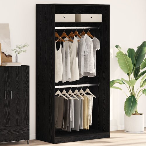 VidaXL Ormar Set od 2 Crni hrast Konstruirano drvo 100 x 50 x 200 cm Slike