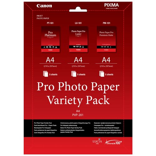 Canon PVP-201 Pro Photo Paper Variety Pack A 4 3x5 Sheets Slike