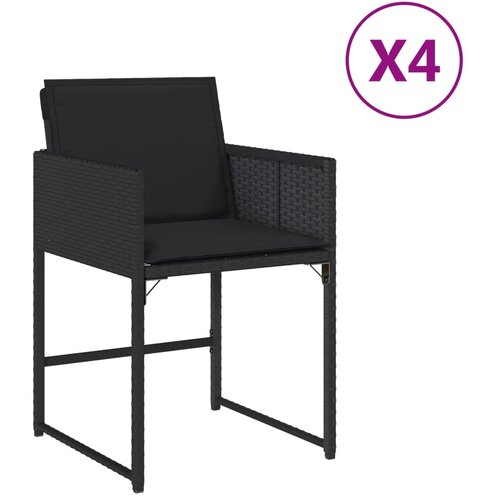 Maison Chic Vrtni stoli - Stol za vrt z blazinami 4 kosi črn poli ratan JS2222, (21876768) Slike