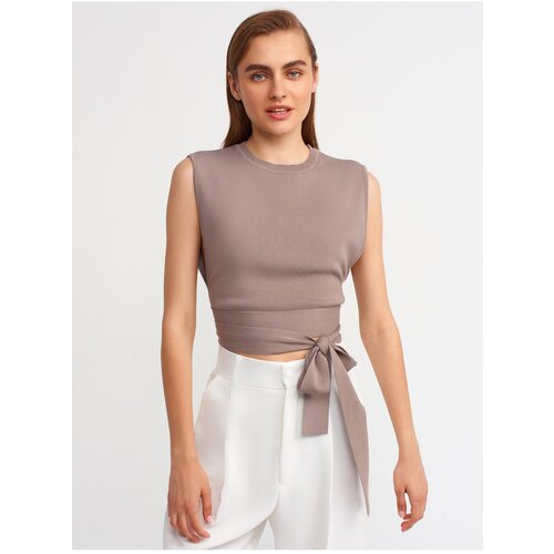 Dilvin 1100 Back Low Cut Knitwear Blouse-mink Cijene