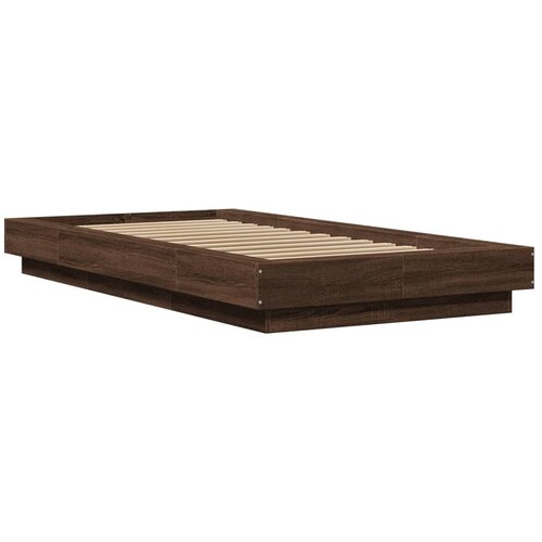  Okvir za krevet s LED svjetlima boja hrasta 100 x 200 cm drveni Slike