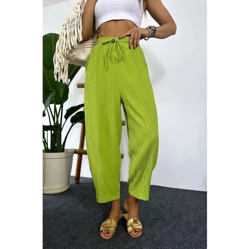 Laluvia Seersucker Shalwar Trousers with Side Pockets