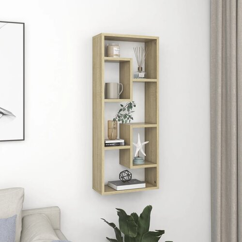 VidaXL Stenska polica sonoma hrast 36x16x90 cm iverna plo&amp;scaron;ča Slike