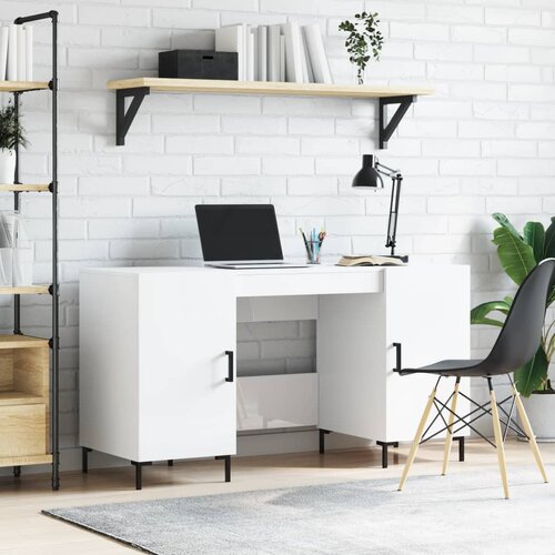 vidaXL Radni stol visoki sjaj bijeli 140x50x75 cm konstruirano drvo Cijene