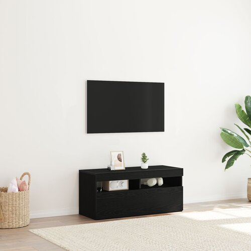 vidaXL TV omara Črni hrast Inženirski les 90 x 35 x 40 cm Shranjevanje Cene