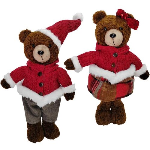 Pli&amp;scaron;ani MEDVJEDIĆ U ODIJELU DJEDA BOŽIĆNJAKA CM.25X10X40H Slike