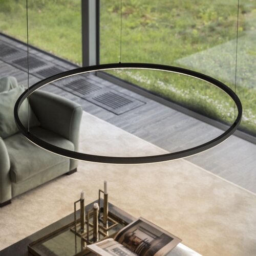 Ideal Lux led luster na sajli oracle slim LED/29W/230V 2700K, prečnik 50 cm, crna Slike