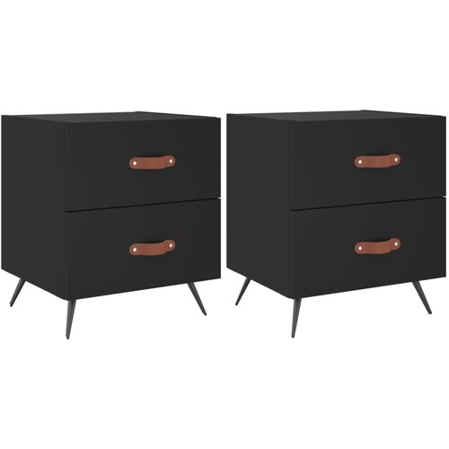 Maison Chic Dvo delni komplet Nočne omarice - Nočne mize črna 40x35x47,5 cm inženirski les, (21688296) Slike