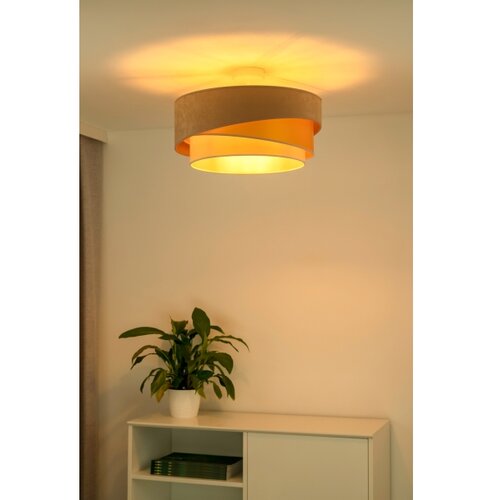  duolla - plafonski luster kobo 1xE27/15W/230V prečnik 45 cm bež/zlatna/krem Slike