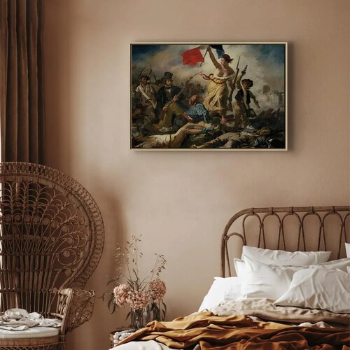  Slika - Eug&amp;egrave;ne Delacroix &amp;ndash; Liberty Leading the People 60x40 U prirodnom drvenom okviru Slike