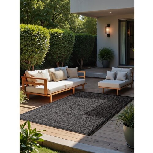 NORTHRUGS Črno-bela notranja in zunanja preproga 200x290 cm Duet Kona &amp;ndash; Slike