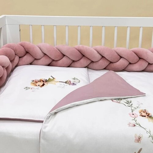Baby Textil komplet posteljina za krevetac 6u1 Bambi Roze Slike