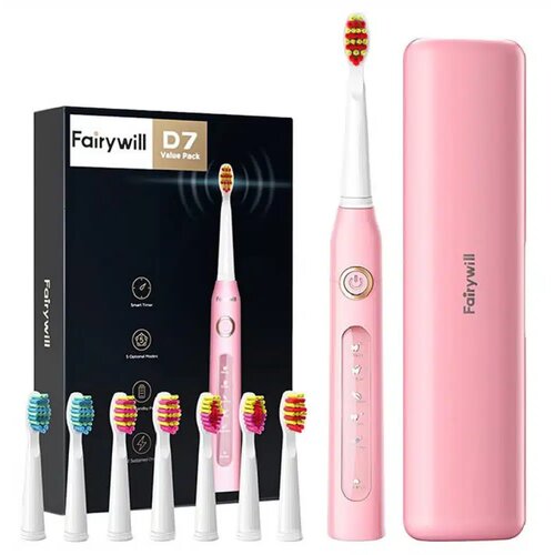 Fairywill sonična električna zobna ščetka, roza FW-507 plus Cene