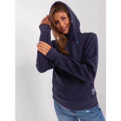 Fashion Hunters SUBLEVEL Dark Blue Fleece Kangaroo Sweatshirt Slike