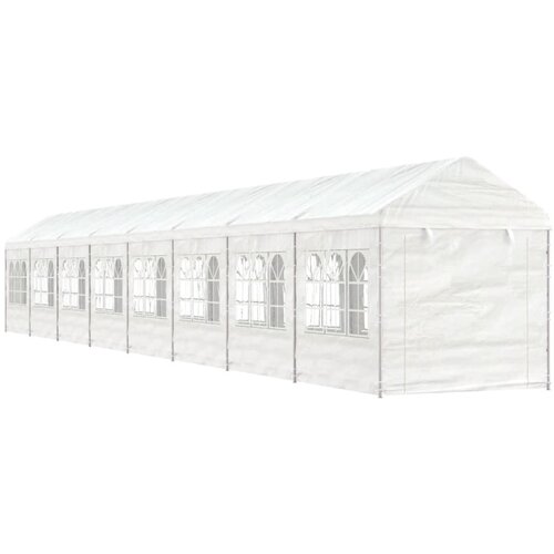VidaXL Sjenica s krovom bijela 17 84 x 2 28 x 2 69 m polietilen Slike