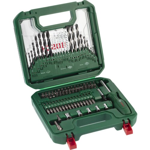 Bosch Set bit nastavaka i burgija 2608522567, M - PH, PZ, SL, HEX, TORX bitovi + nasadni ključevi, burgije za metal, drvo i zid, univerzalni odvijač i držač bitova, 80 komada Cene