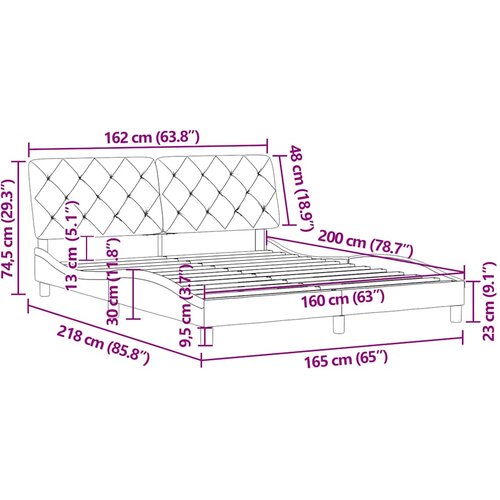  Okvir za krevet bez madraca ružičasti 160x200 cm bar&amp;scaron;unasti Slike