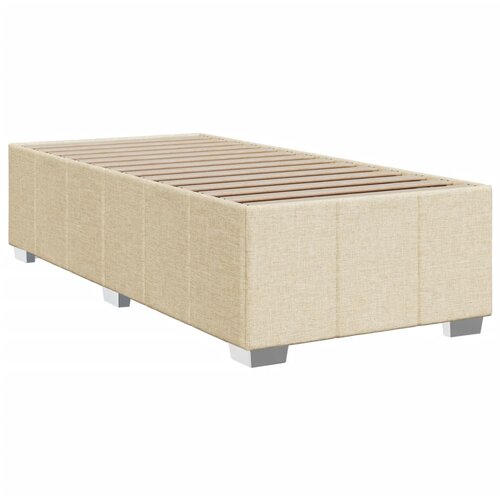  Krevet s oprugama i madracem krem 90 x 200 cm od tkanine Slike