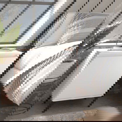 VidaXL Noćni ormarić s metalnim nogama bijeli 40 x 30 x 50 cm Slike