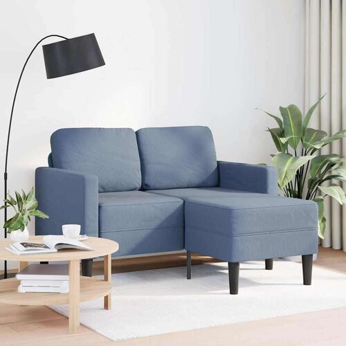SOFA 2-sjed s ležaljkom u obliku slova L plava 125 cm lan Cijene