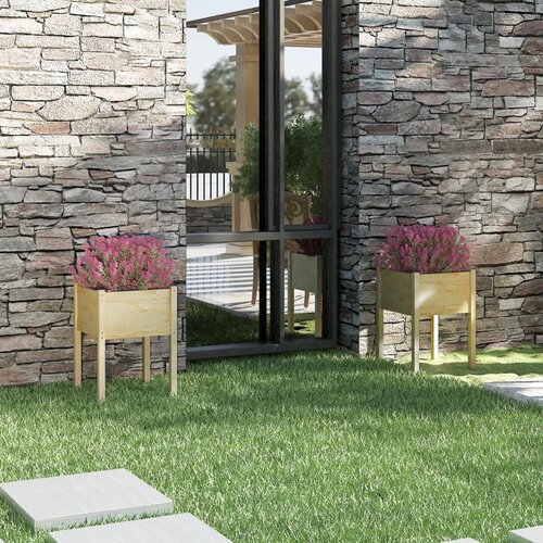 vidaXL vrtne sadilice 2 kom 50 x 50 x 70 cm od masivne borovine Cijene