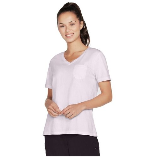 Skechers Majice s kratkimi rokavi Diamond Wash Hatha V Rožnata Cene