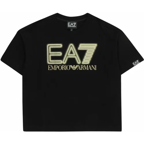 Ea7 Emporio Armani Majica svetlo rumena / črna