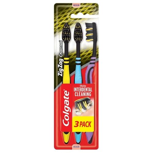 Colgate Zig Zag Charcoal zobne &scaron;četke medium 3 kos Cene