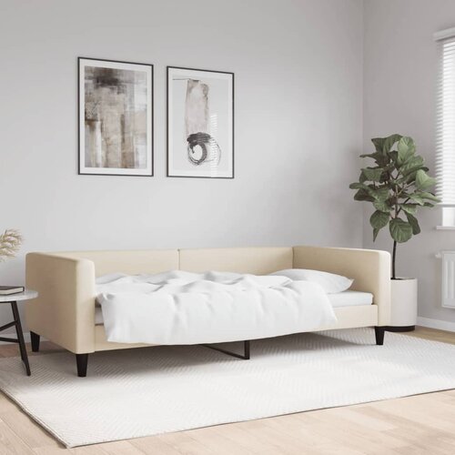  Dnevni krevet krem 100 x 200 cm od tkanine Cene