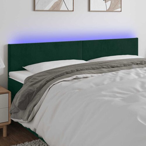  LED uzglavlje tamnozeleno 180x5x78/88 cm baršunasto Cene
