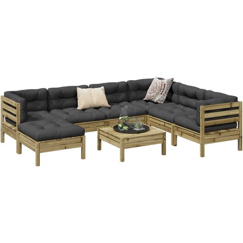 vidaXL 8-dijelni set vrtnih sofa s jastucima od impregnirane borovine Cijene