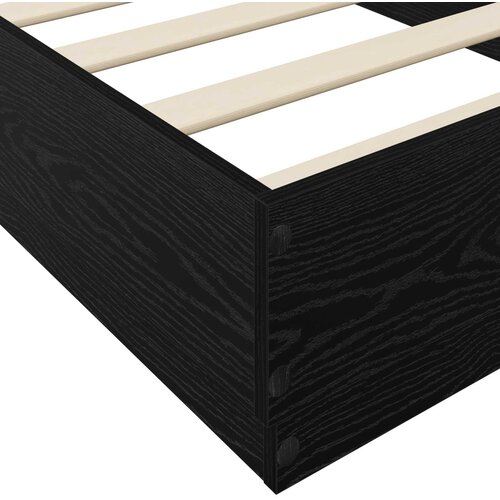 Okvir kreveta za pod Crni hrast 80 x 200 cm Konstruirano drvo Slike