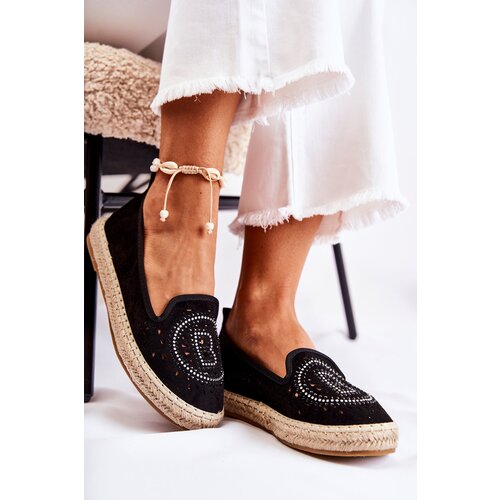 S. BARSKI Openwork Slip-on Women&amp;#039;s Espadrilles Black Meredith Slike