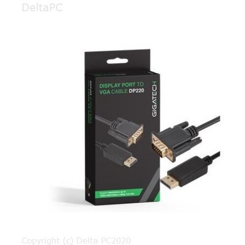 Kabel Gigatech Display Port na VGA 2m FullHD Slike