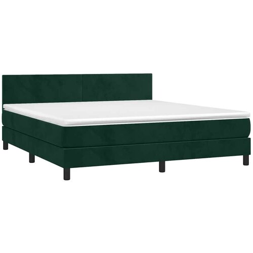  box spring s madracem LED tamnozeleni 180x200 cm bar&amp;scaron;un Slike