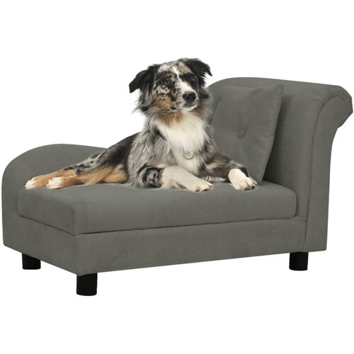 vidaXL Sofa za pse s jastukom tamnosiva 83 x 44 x 44 cm plišana Cijene