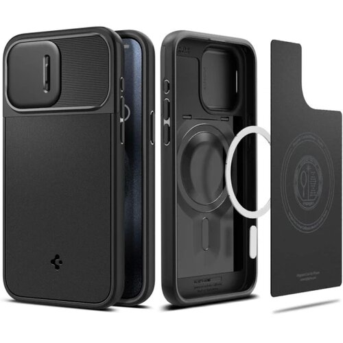 Spigen OPTIK ARMOR MAG MAGSAFE maska za IPHONE 15 PRO BLACK Slike