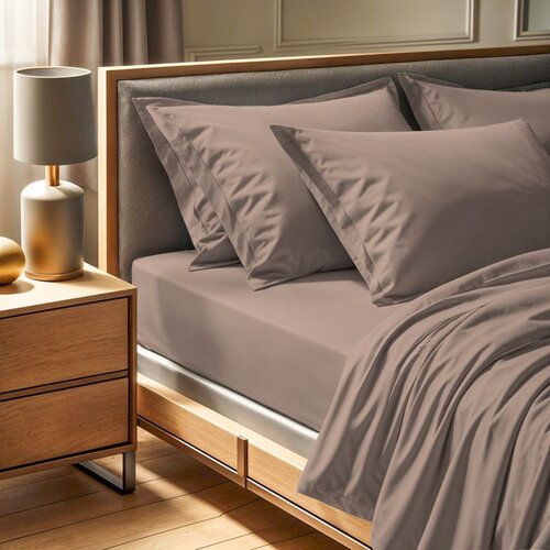  Tonne Brune - Bež Ranforce Fitted Sheet za Singl Krevet Cene