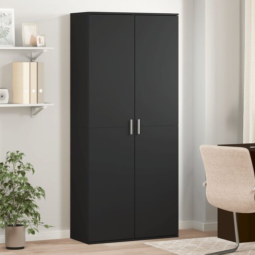 vidaXL Visoka omara črna 80x35x180 cm inženirski les Cene