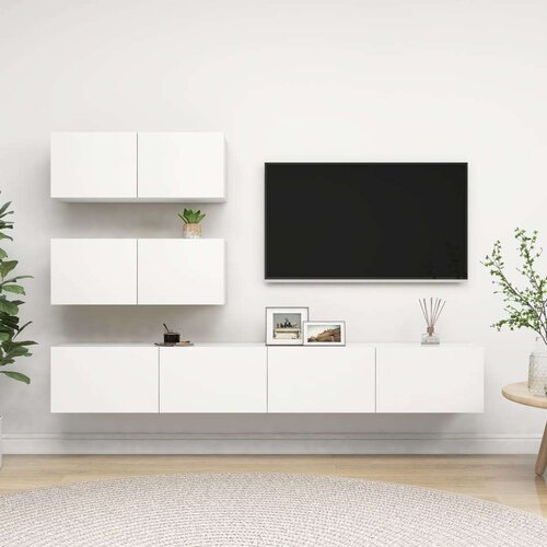  4-dijelni set TV ormarića bijeli od iverice Cijene