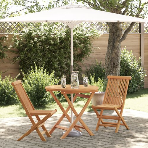 VidaXL 3-delni zložljivi vrtni bistro set iz trdnega akacijevega lesa Slike