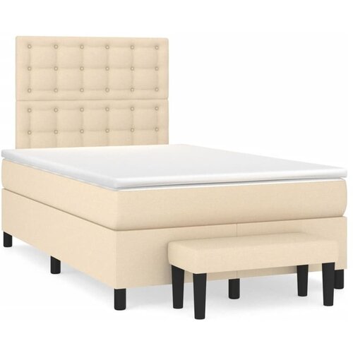 vidaXL Krevet box spring s madracem krem 120 x 190 cm od tkanine Cene