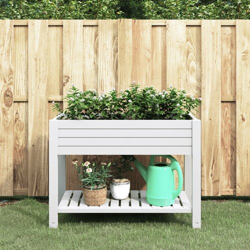 vidaXL Povišena vrtna gredica bijela 110 x 45 x 79 cm od polipropilena Cijene