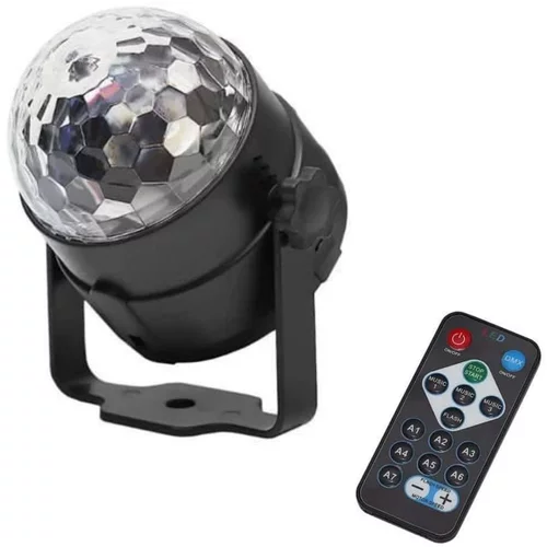 megaM Disko RGB LED svetilka s senzorjem zvoka in daljinskim upravljalnikom